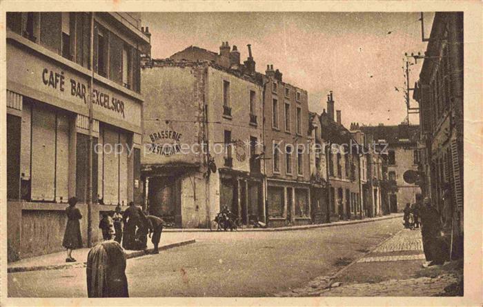 Pont-Saint-Vincent 54 Meurthe-et-Moselle Partie de la Rue Nationale détruite par