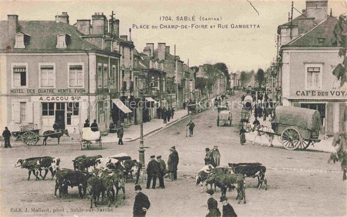 Sable-sur-Sarthe La FLECHE 72 Sarthe Place du Champ-de-Foire et Rue Gambetta