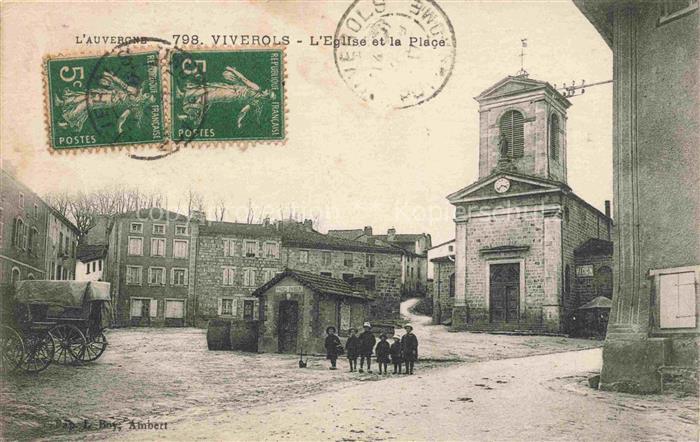Viverols AMBERT 63 Puy-de-Dome Eglise et la Place