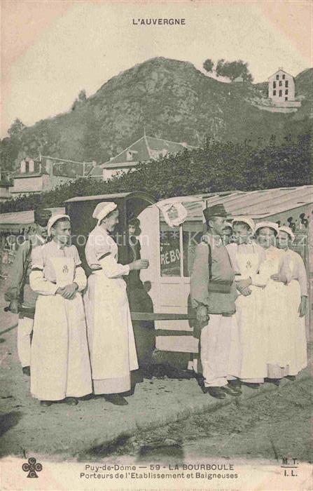 La Bourboule-les-Bains 63 Puy-de-Dome Porteurs de l'Etablissement et Baigneuses
