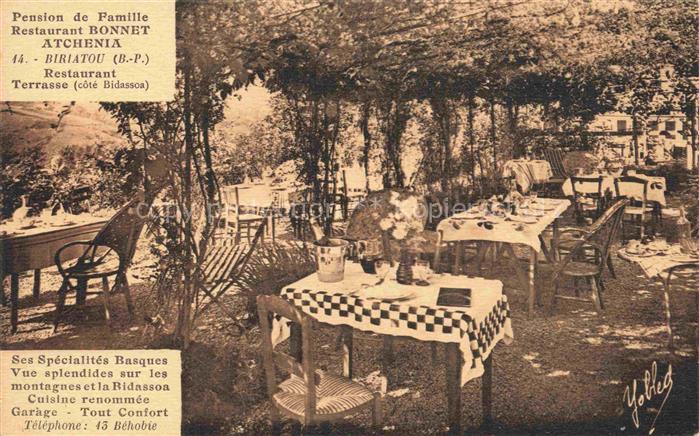 Biriatou BAYONNE 64 Pyrenees-Atlantiques Penion de Famille Restaurant Bonnet Atc
