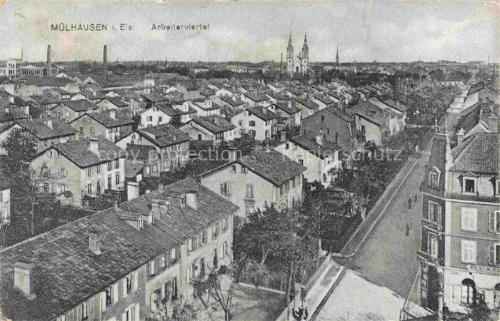 Muelhausen Elsass Panorama Arbeiterviertel