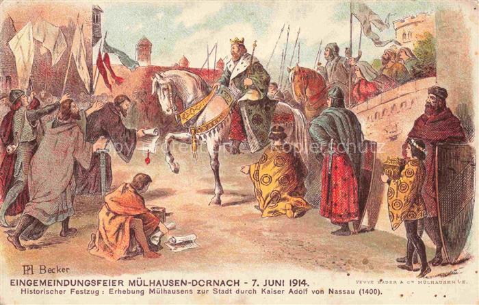 Dornach  Mulhouse 68 Haut-Rhin Eingemeindungsfeier 7. Juni 1914 Historischer Fes