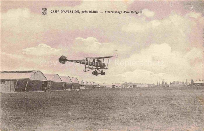 DIJON 21 Cote-d Or Camp d'Aviation Atterrissage d'un Bréguet