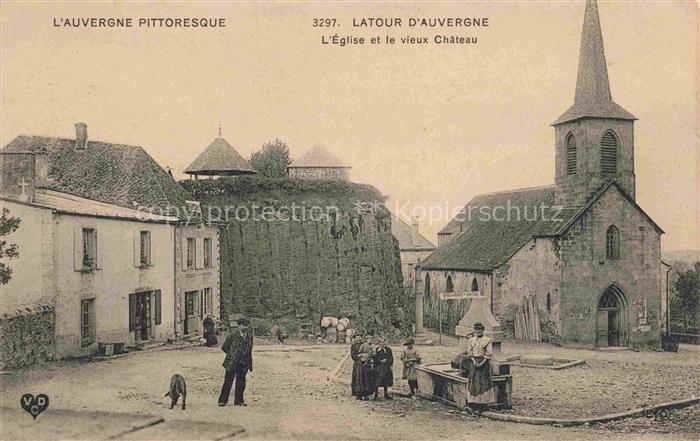 Latour-d Auvergne 63 Puy-de-Dome Eglise et le vieux château