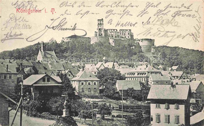 Koenigstein  Taunus Teilansicht mit Blick zur Burgruine