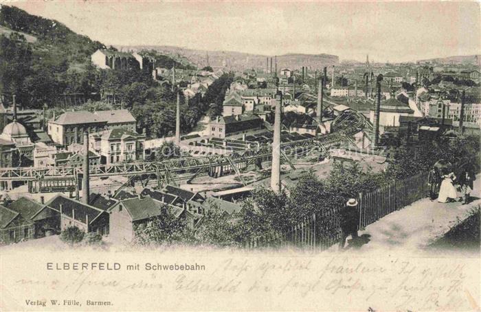 Elberfeld Barmen WUPPERTAL Stadtpanorama mit Schwebebahn