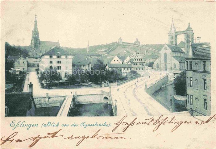 EssLINGEN  Neckar Blick von der Agnesbruecke