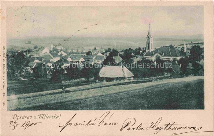 Milevska Milevsko Muehlhausen Pisek Pisch Pisku CZ Teilansicht mit Kirche