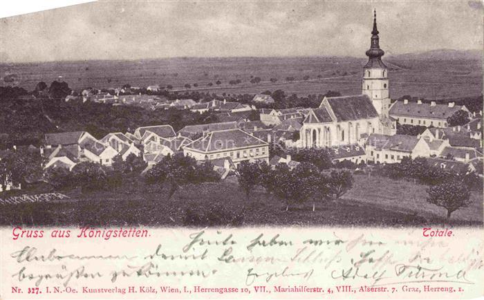 Koenigstetten Wiener Norden Niederoesterreich AT Totale mit Kirche