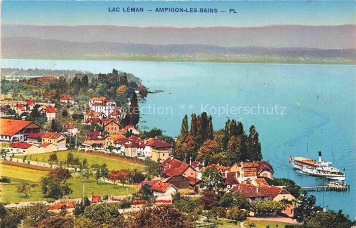 Amphion-les-Bains Thonon-les-Bains 74 Haute-Savoie Vue panoramique Lac Léman vue