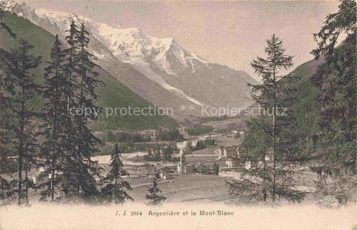 Argentiere Argentieres Glacier d 74 Haute-Savoie Vue générale et le Mont-Blanc
