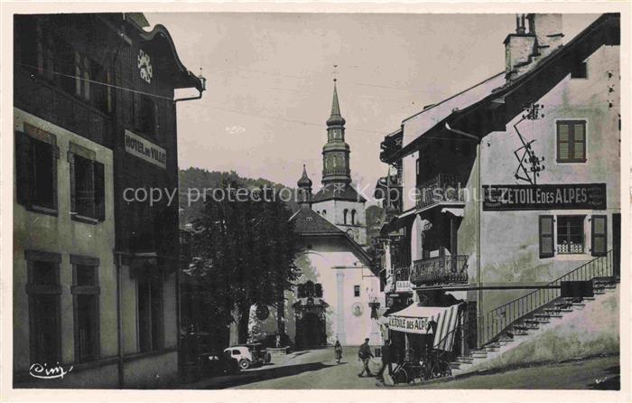 St-Gervais-les-Bains 74 Haute-Savoie La Mairie et l'église Hotel Restaurant