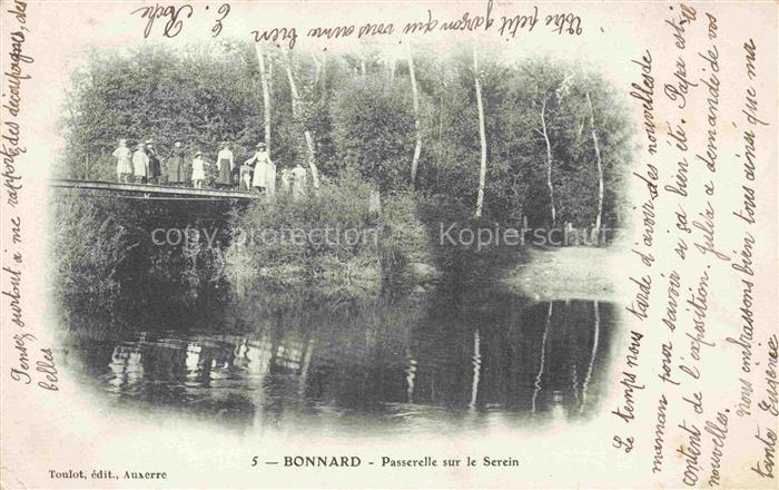 Bonnard AUXERRE 89 Yonne Passerelle sur le Serein