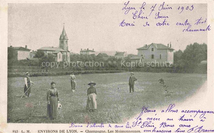 LYON 69 Rhone Champagne Les Moissonneuses