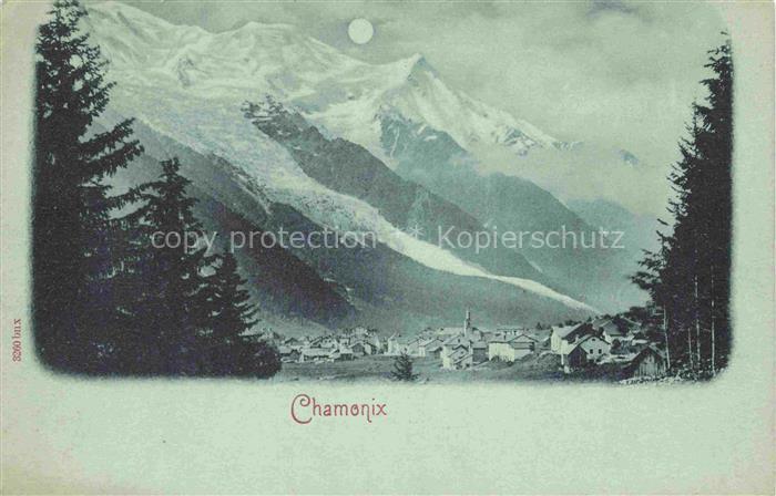 CHAMONIX BONNEVILLE 74 Haute-Savoie Panorama au clair de lune