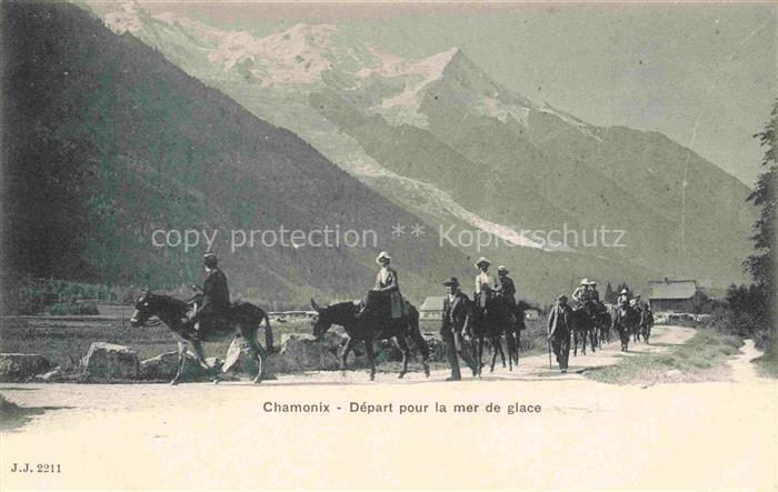 CHAMONIX BONNEVILLE 74 Haute-Savoie Départ pour la mer de glace