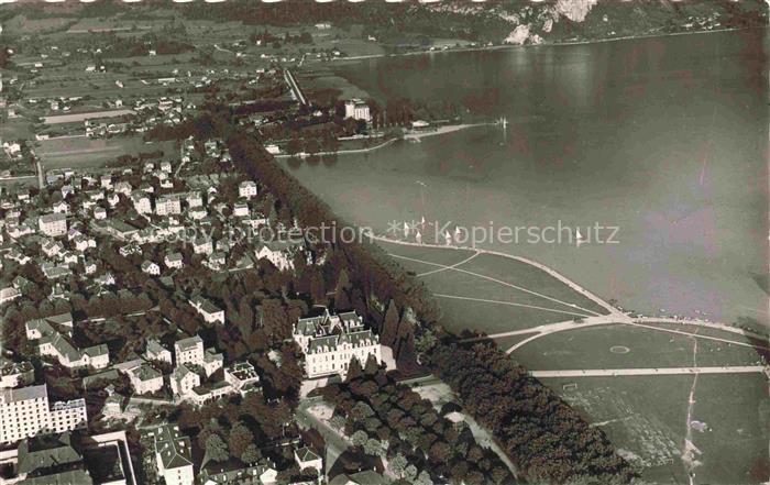 ANNECY 74 Haute-Savoie La Baie d'Albigny et la plage vue aérienne