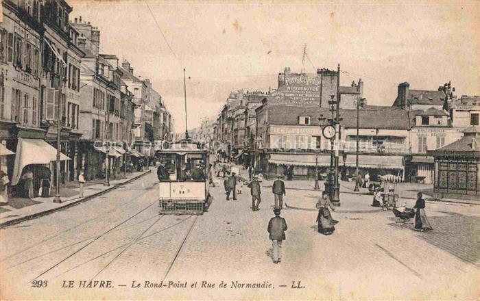 LE HAVRE 76 Le Rond-Point et Rue de Normandie Tram