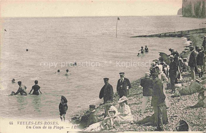 Veules-les-Roses Dieppe 76 Seine-Maritime Un coin de la plage