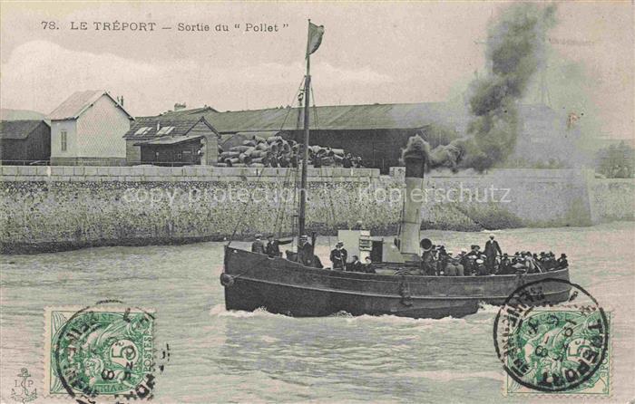 LE TREPORT Dieppe 76 Seine-Maritime Sortie du Vapeur Pollet