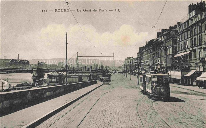 ROUEN 76 Seine-Maritime Le Quai de Paris Tram