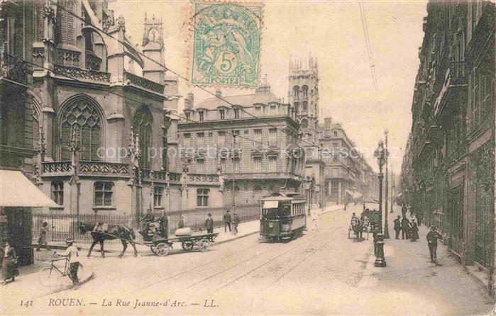 ROUEN 76 Seine-Maritime Rue Jeanne d'Arc Tram