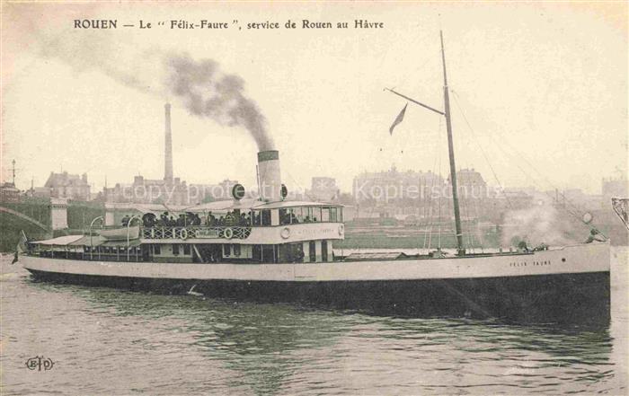 ROUEN 76 Seine-Maritime Vapeur Félix-Faure service de Rouen au Hàvre