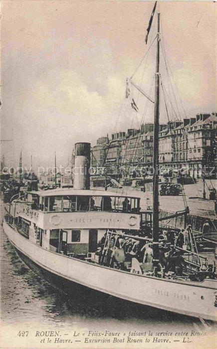 ROUEN 76 Seine-Maritime Bateau Félix-Faure faisant le service entre Rouent et le