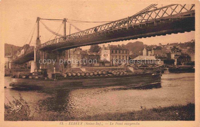 ELBEUF Rouen 76 Seine-Maritime Le pont suspendu
