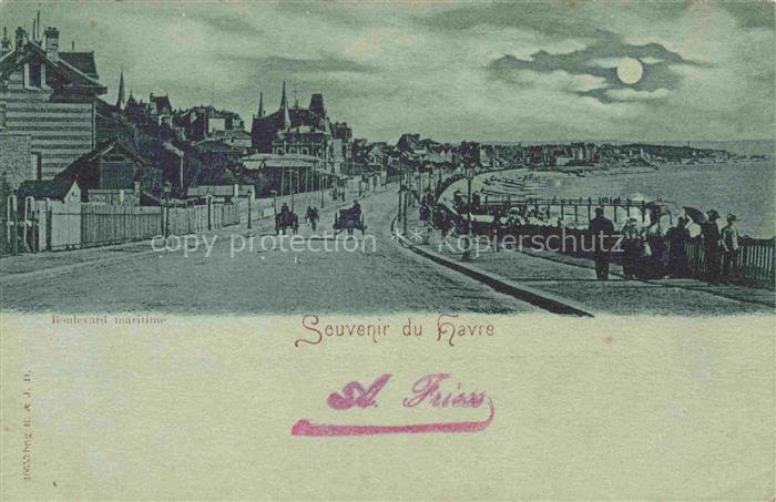 LE HAVRE 76 Boulevard maritime au clair de lune