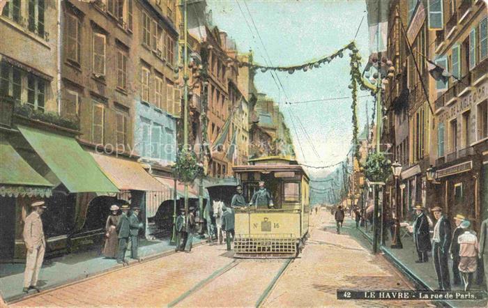 LE HAVRE 76 La Rue de Paris Tram