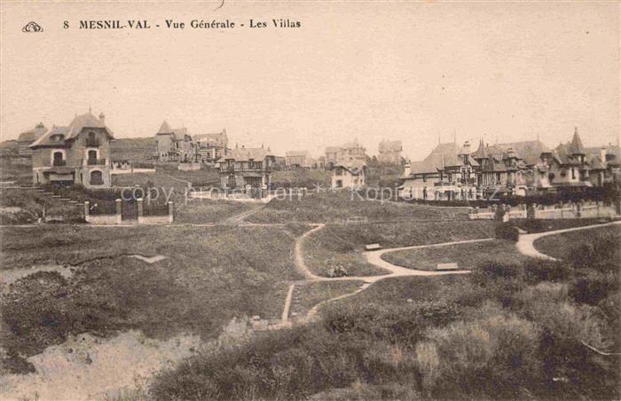 Mesnil-Val Mesnilval Criel-sur-Mer 76 Seine-Maritime Vue générale et les villas