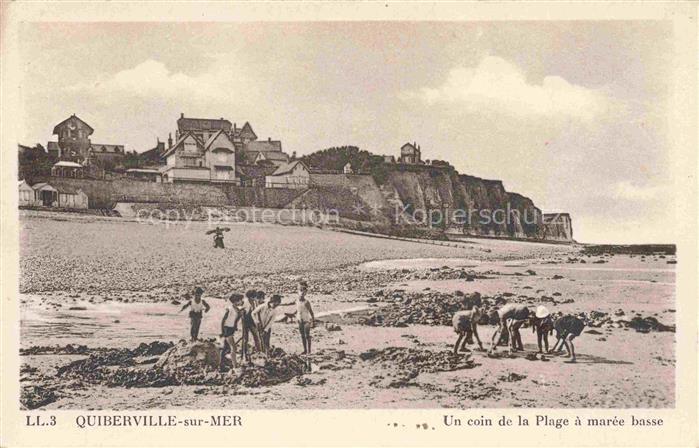 Quiberville Dieppe 76 Seine-Maritime Un coin de la plage à marée basse