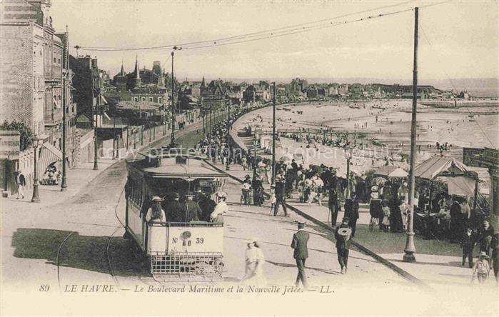 LE HAVRE 76 Boulevard Maritime et la nouvelle jetée Tram