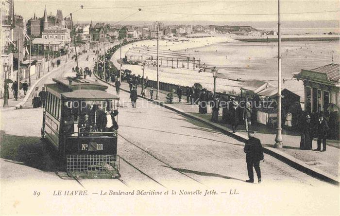 LE HAVRE 76 Boulevard Maritime et la nouvelle jetée Tram