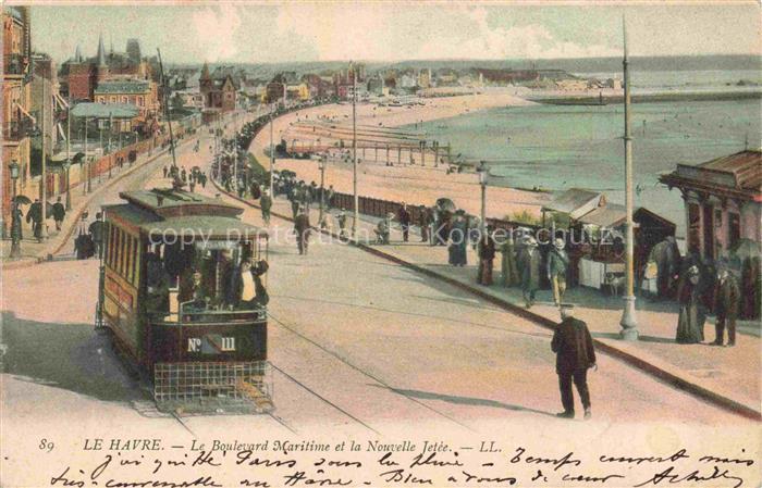 LE HAVRE 76 Boulevard Maritime et la nouvelle jetée Tram