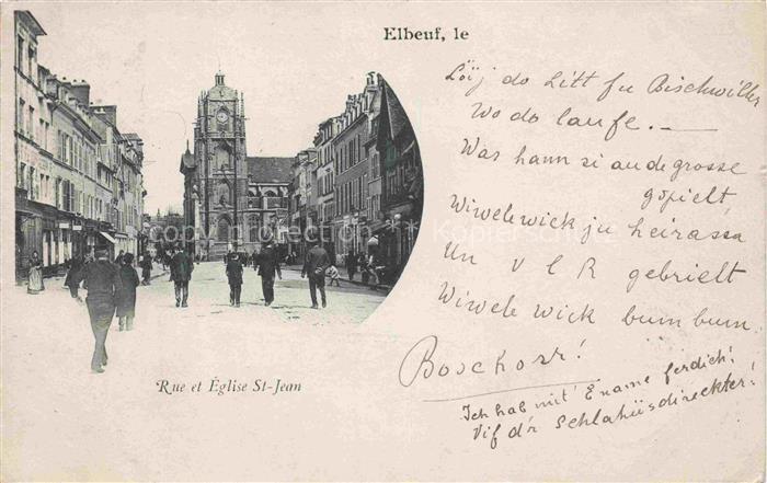 ELBEUF Rouen 76 Seine-Maritime Rue et Eglise Saint Jean