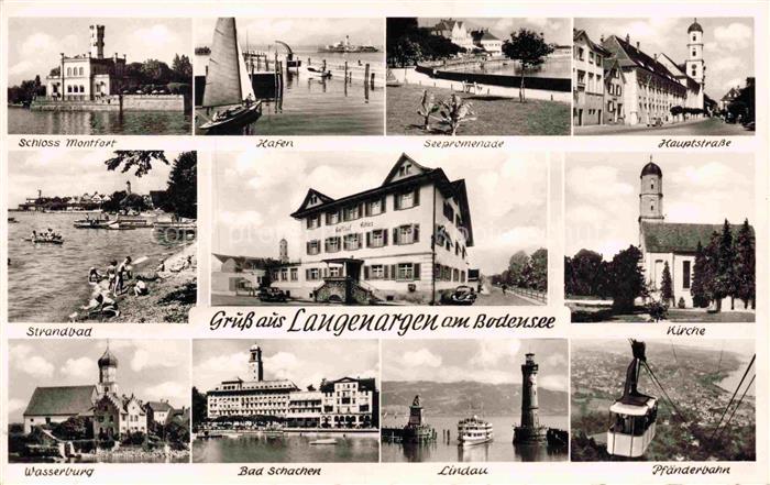 Langenargen Bodensee Schloss Montfort Hafen Seepromenade Hauptstrasse Strandbad