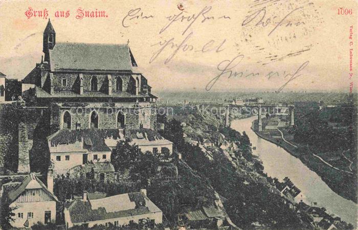 Znaim Znojmo CZ Panorama Altstadt Kirche Thaya-Tal