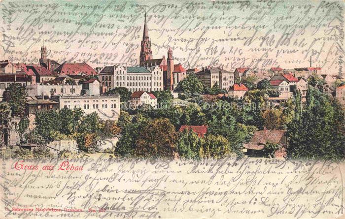 Loebau Sachsen Ansicht mit Kirche