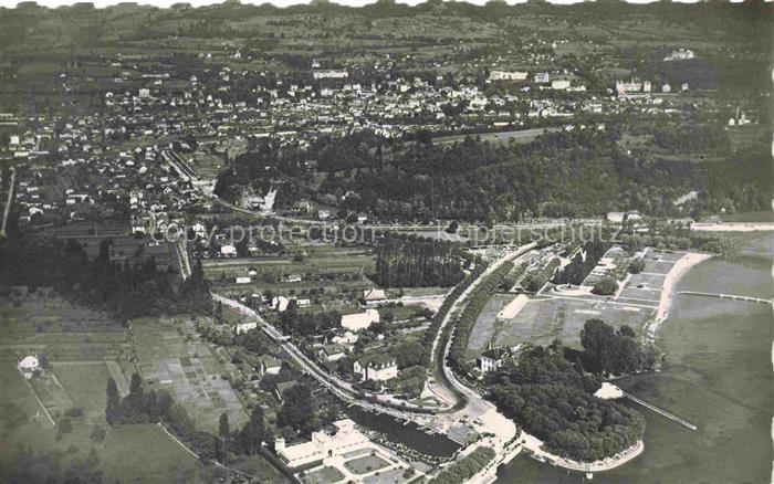 AIX-LES-BAINS Chambery 73 Savoie Lac du Bourget petit port et ville d'Aix vue aé
