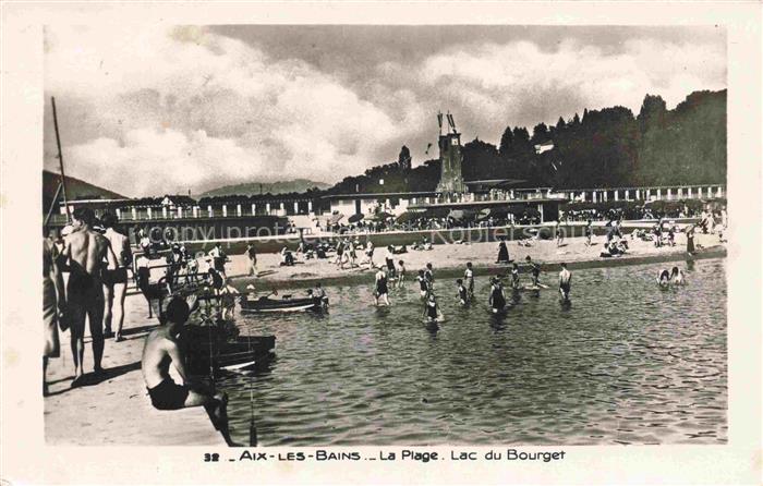 AIX-LES-BAINS Chambery 73 Savoie La plage au Lac du Bourget