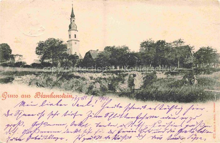 Blankenstein Heidenau DRESDEN Sachsen Blick zur Kirche
