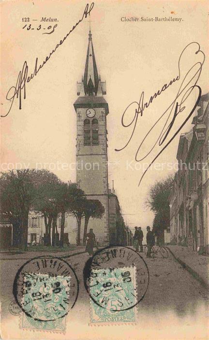 Melun 77 Seine-et-Marne Clocher de l'Eglise Saint-Barthélemy