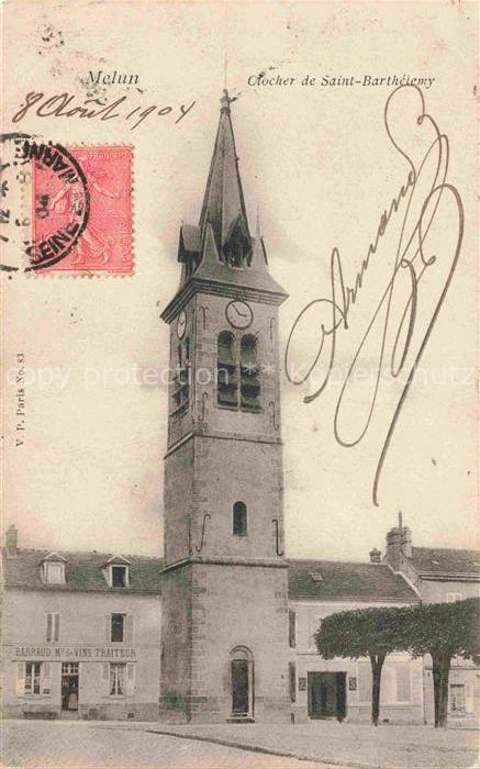 Melun 77 Seine-et-Marne Clocher de l'Eglise Saint-Barthélemy