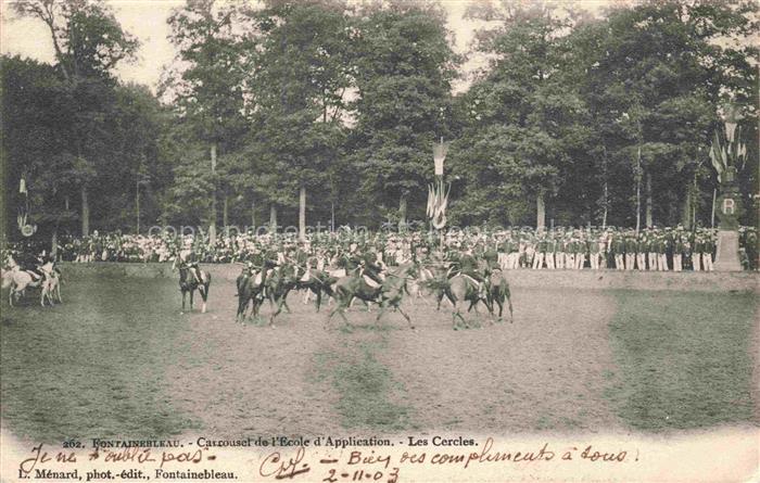 FONTAINEBLEAU 77 Seine et Marne Carrousel de l'Ecole d'Application Les Cercles