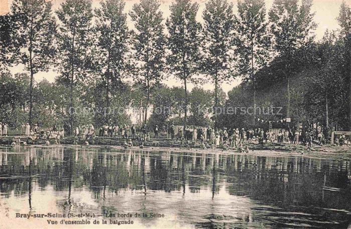 Bray-sur-Seine PROVINS 77 Seine-et-Marne Les bords de la Seine vue d'ensemble de