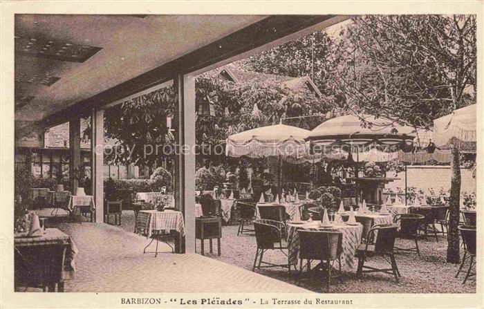 Barbizon Fontainebleau 77 Seine et Marne Les Pléaides Terrasse du Restaurant