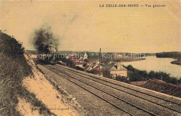 La-Celle-sur-Seine Fontainebleau 77 Seine-et-Marne Vue générale Chemin de fer Tr
